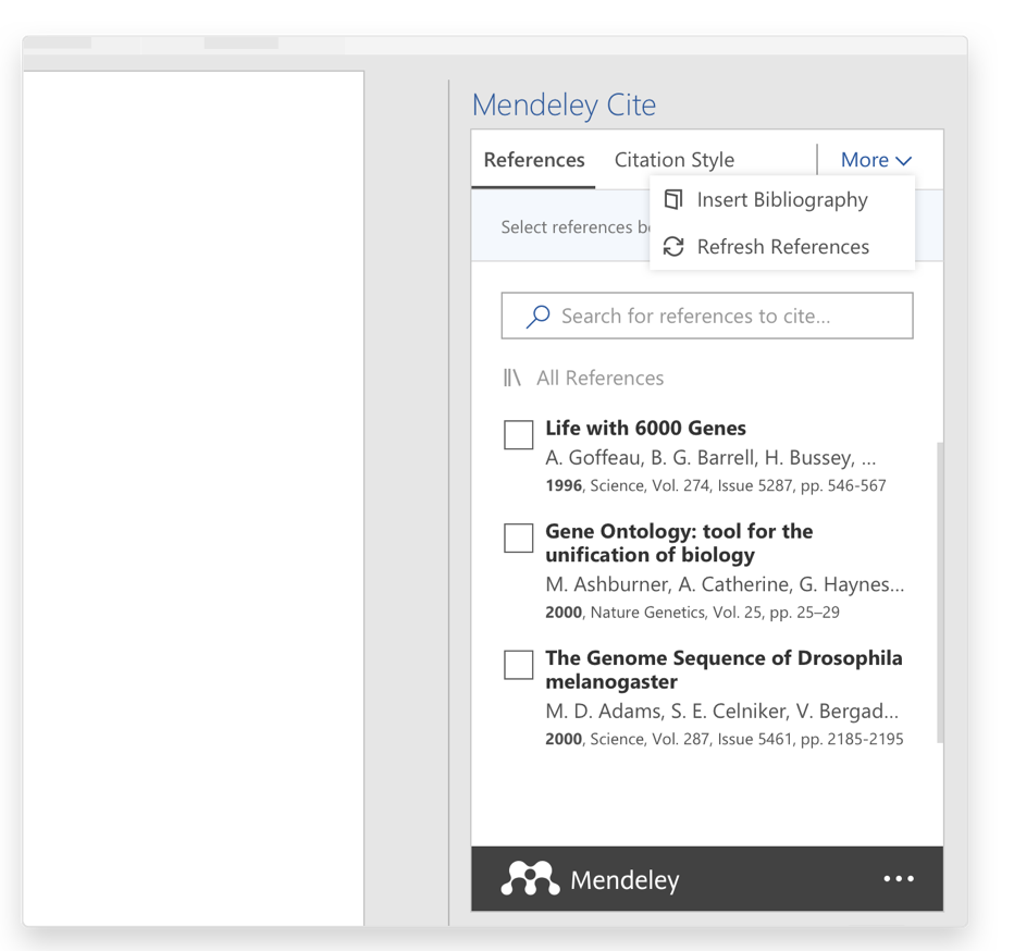 how to make bibliography from mendeley